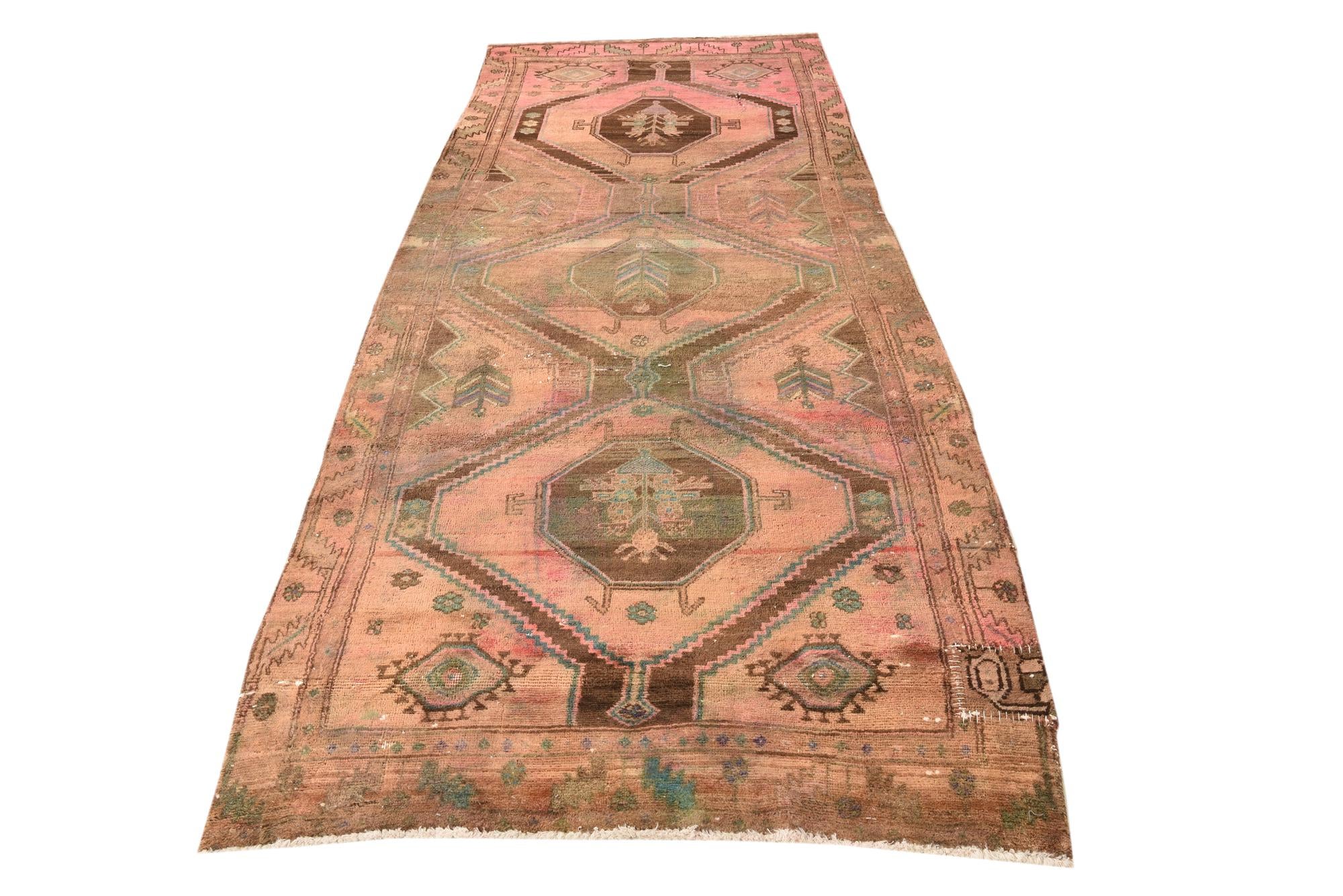 4' x 10' 1 Hand Knotted Ultra Vintage Persian Wool Runner Rug