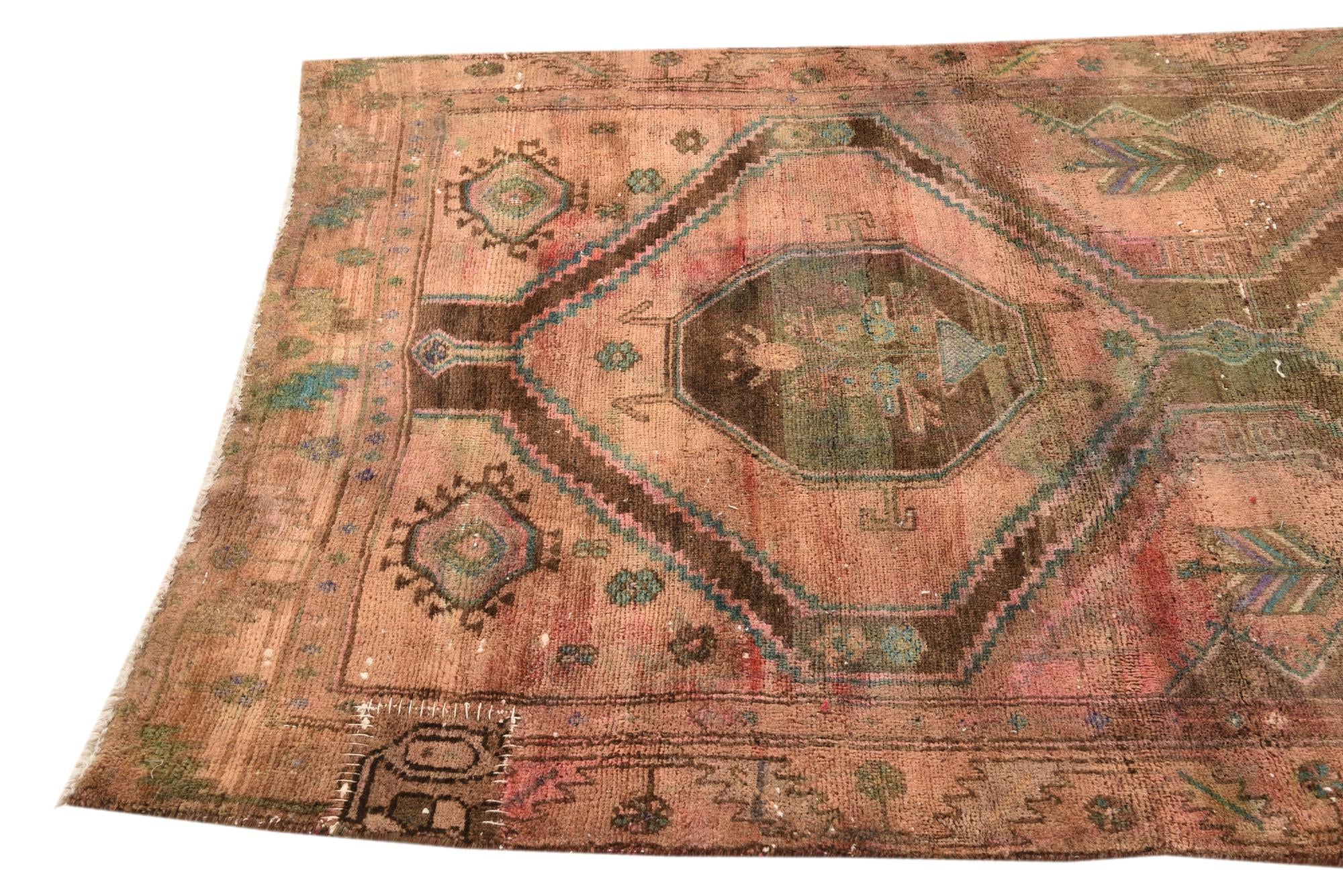 4' x 10' 1 Hand Knotted Ultra Vintage Persian Wool Runner Rug