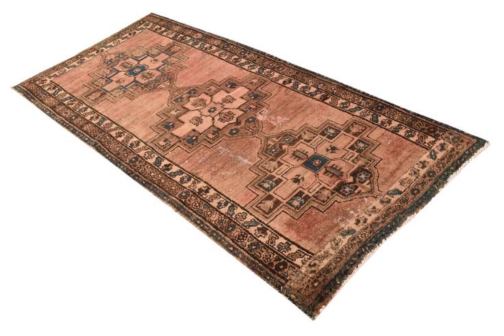 Detail image of 3' 7 x 7' 10 Hand Knotted Ultra Vintage Persian Wool Runner Rug