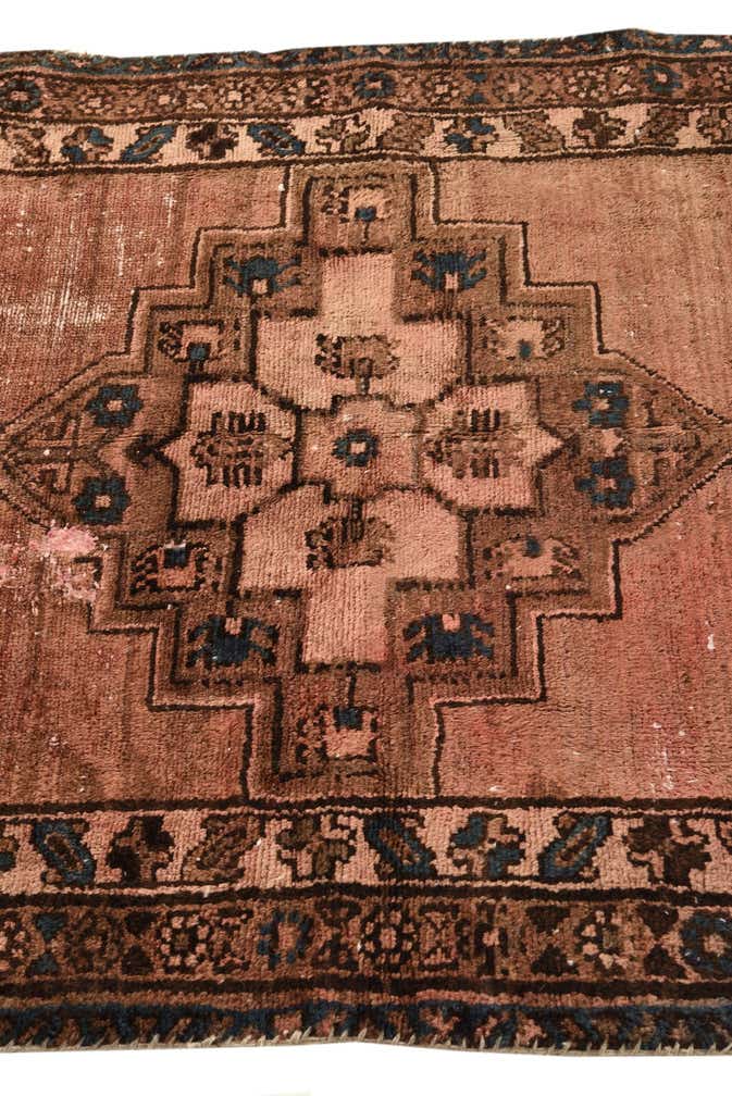 3' 7 x 7' 10 Hand Knotted Ultra Vintage Persian Wool Runner Rug