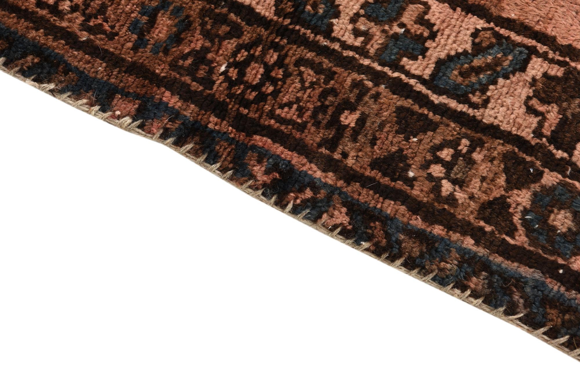 3' 7 x 7' 10 Hand Knotted Ultra Vintage Persian Wool Runner Rug