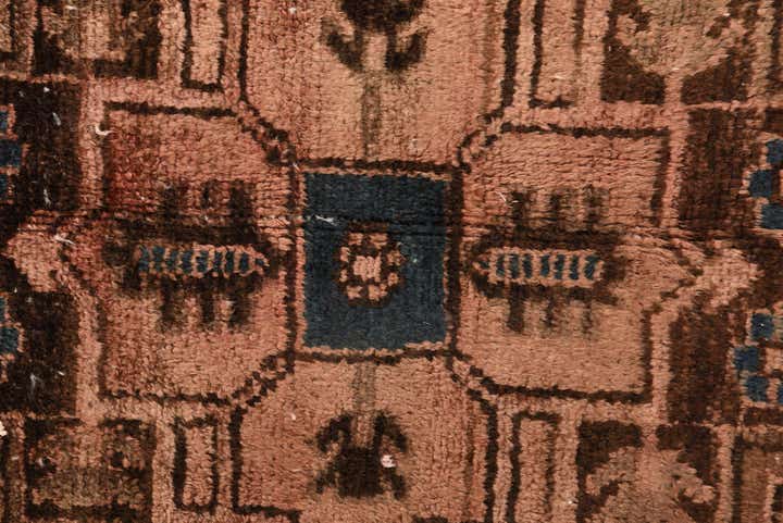 3' 7 x 7' 10 Hand Knotted Ultra Vintage Persian Wool Runner Rug