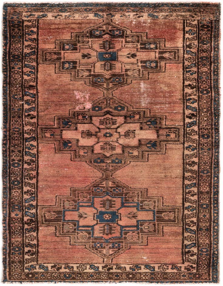 Detail image of 3' 7 x 7' 10 Hand Knotted Ultra Vintage Persian Wool Runner Rug