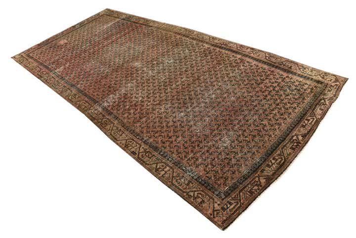 4' 8 x 10' 2 Hand Knotted Ultra Vintage Persian Wool Runner Rug