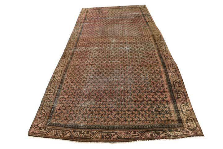 4' 8 x 10' 2 Hand Knotted Ultra Vintage Persian Wool Runner Rug