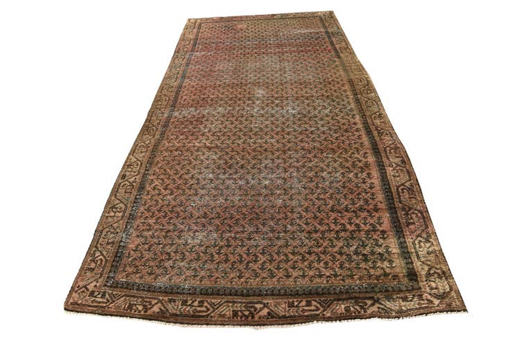 Detail image of 4' 8 x 10' 2 Hand Knotted Ultra Vintage Persian Wool Runner Rug
