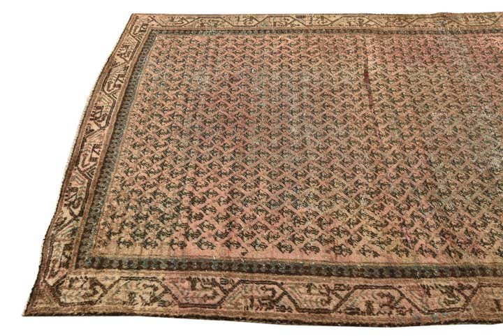 4' 8 x 10' 2 Hand Knotted Ultra Vintage Persian Wool Runner Rug
