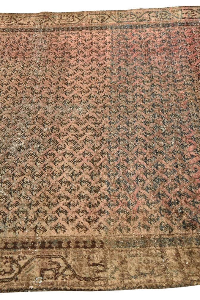4' 8 x 10' 2 Hand Knotted Ultra Vintage Persian Wool Runner Rug