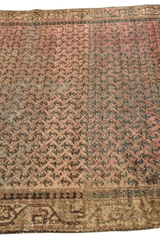 Detail image of 4' 8 x 10' 2 Hand Knotted Ultra Vintage Persian Wool Runner Rug
