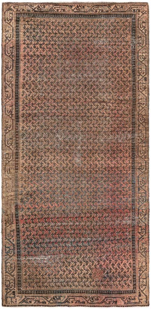 4' 8 x 10' 2 Hand Knotted Ultra Vintage Persian Wool Runner Rug