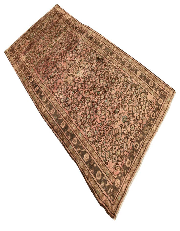 Detail image of 4' 2 x 9' 1  Hand Knotted Ultra Vintage Persian Wool Runner Rug