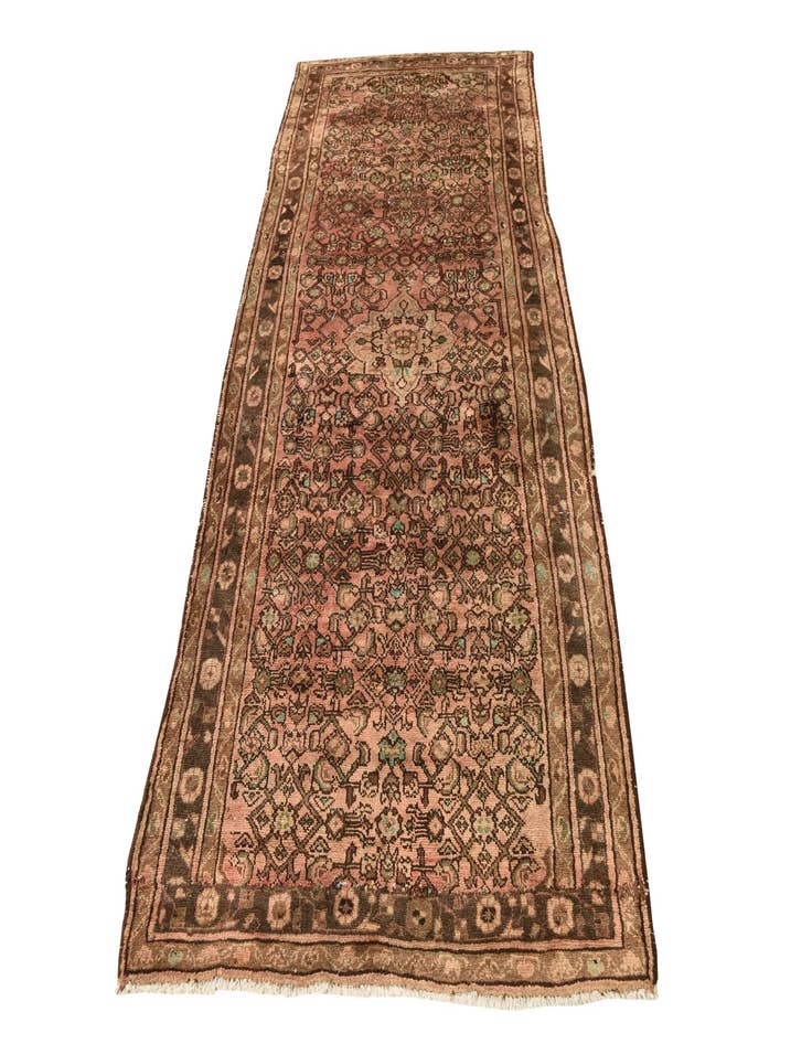 Detail image of 4' 2 x 9' 1  Hand Knotted Ultra Vintage Persian Wool Runner Rug