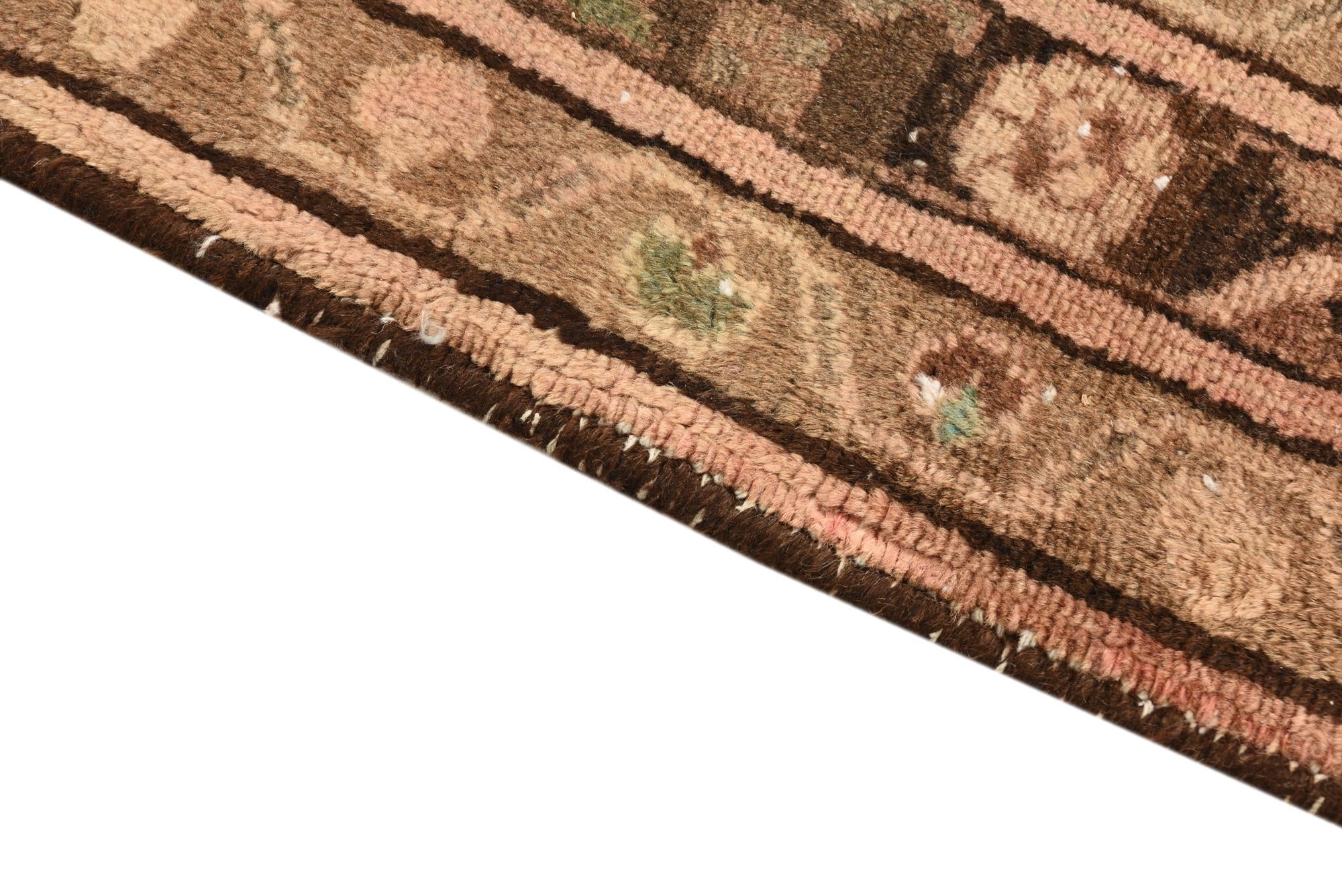 4' 2 x 9' 1 Hand Knotted Ultra Vintage Persian Wool Runner Rug