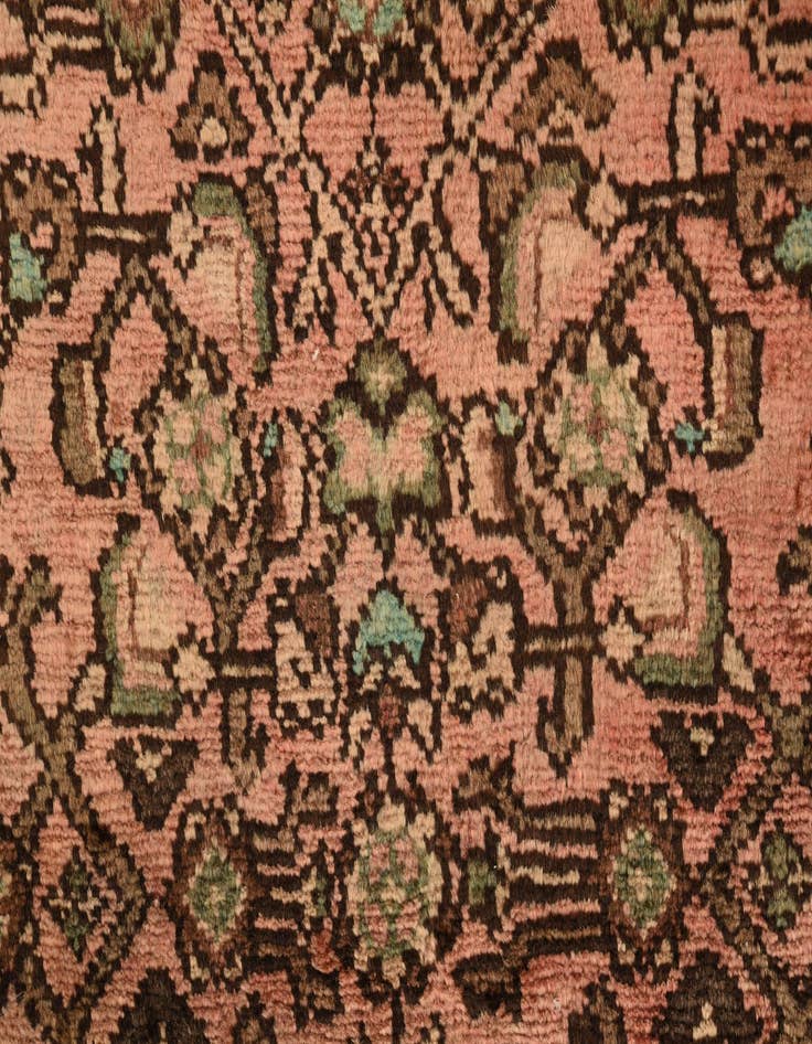 Detail image of 4' 2 x 9' 1  Hand Knotted Ultra Vintage Persian Wool Runner Rug