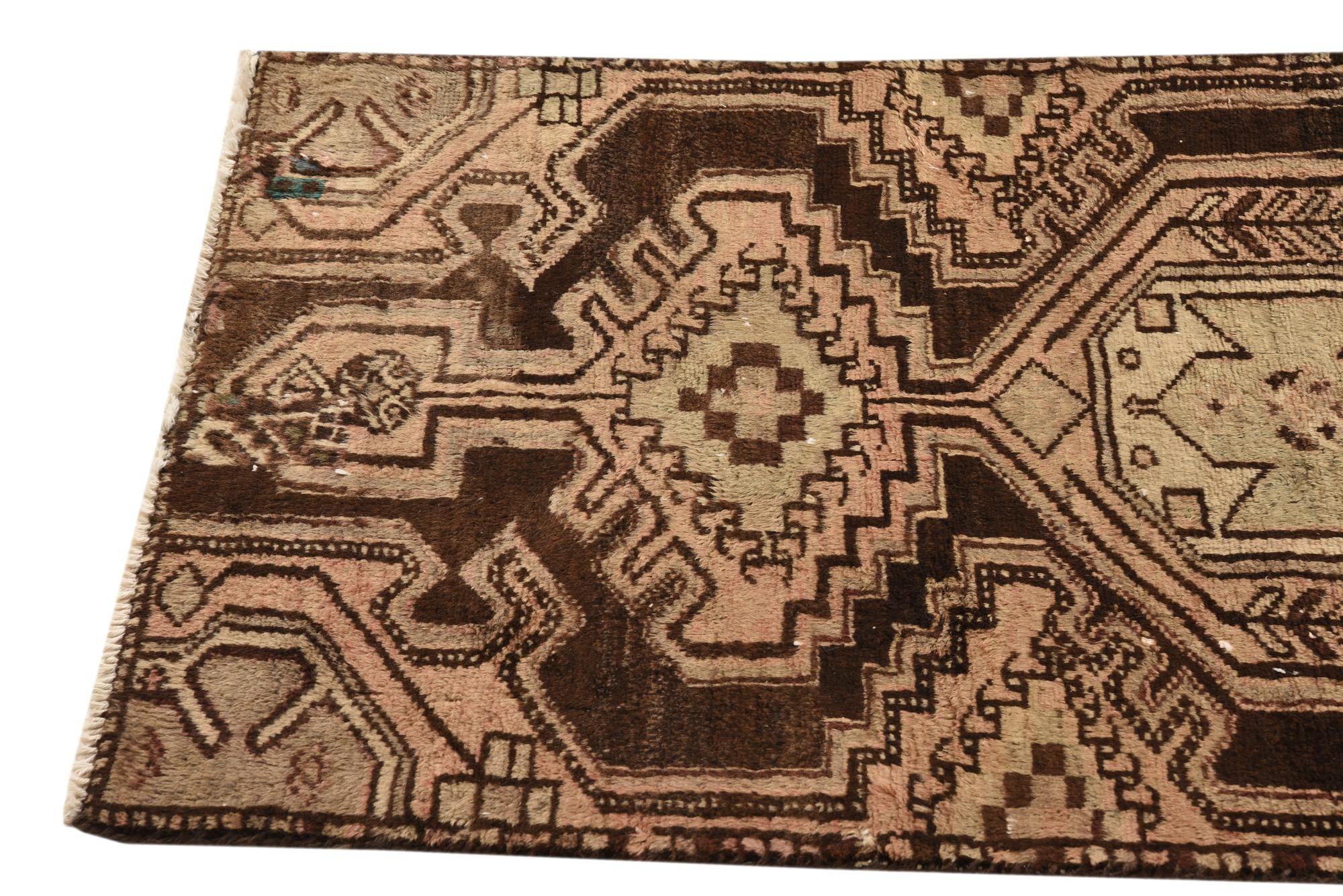 2' 8 x 8' 8 Hand Knotted Ultra Vintage Persian Wool Runner Rug