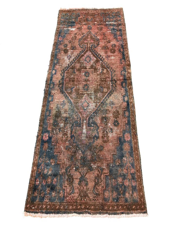 Detail image of 3' 3 x 6'  Hand Knotted Ultra Vintage Persian Wool Runner Rug