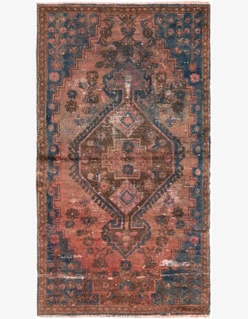 3' 3 x 6' Hand Knotted Ultra Vintage Persian Wool Runner Rug