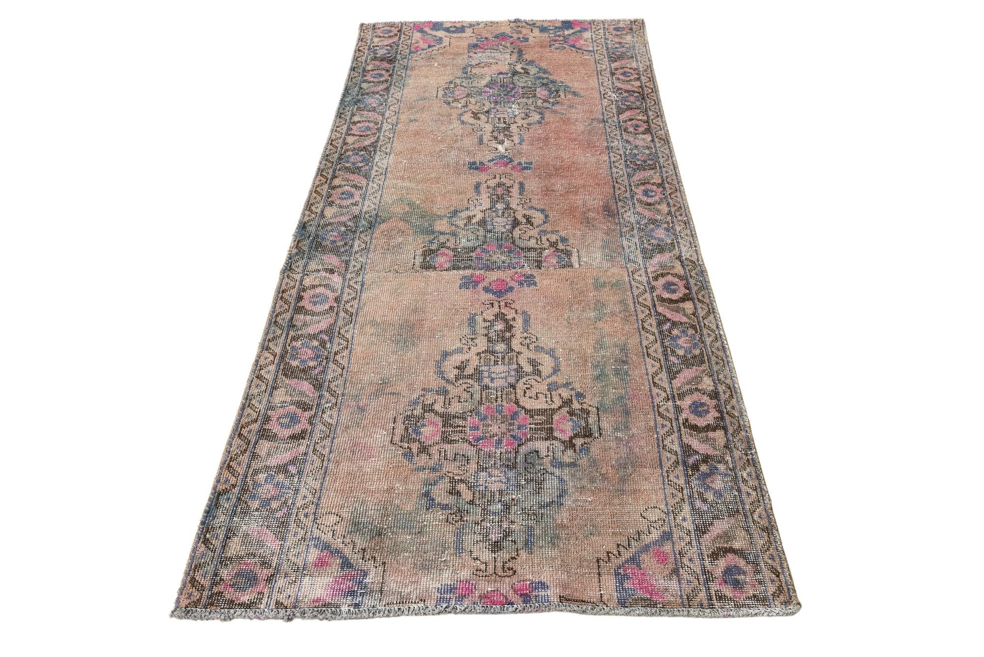 3' 6 x 8' Hand Knotted Ultra Vintage Persian Wool Runner Rug