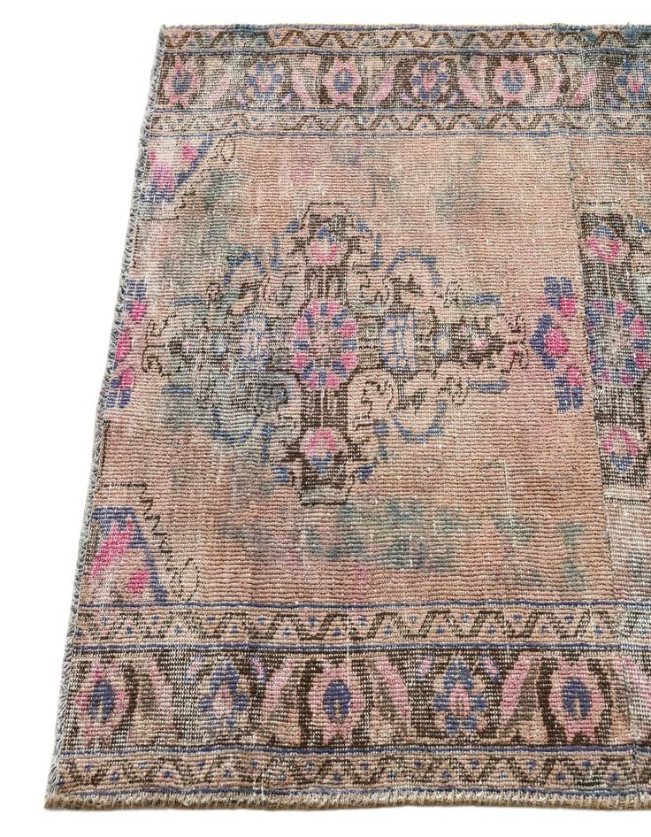 Detail image of 3' 6 x 8'  Hand Knotted Ultra Vintage Persian Wool Runner Rug