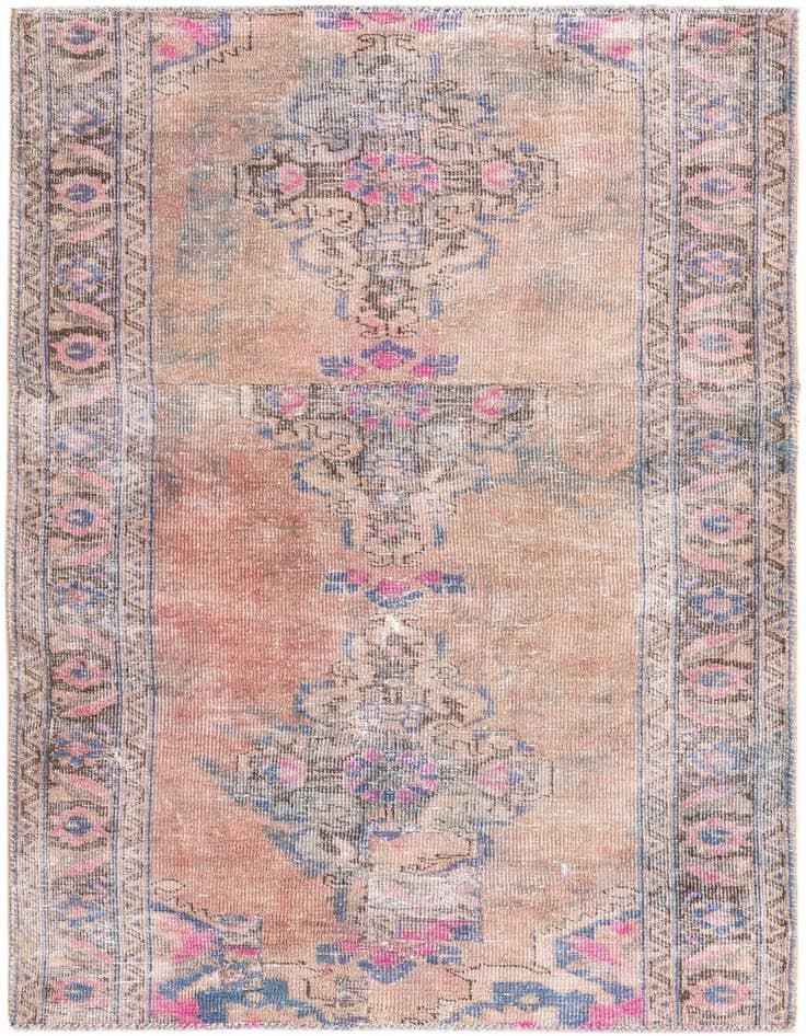 Detail image of 3' 6 x 8' Hand Knotted Ultra Vintage Persian Wool Runner Rug