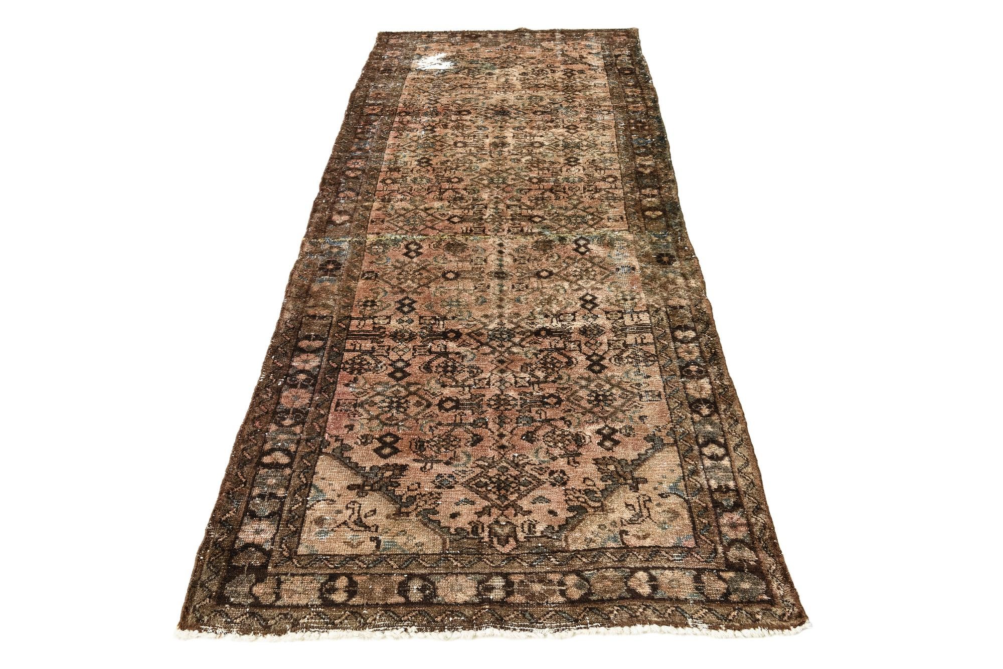 105cm x 265cm anudado a mano Ultra Vintage Alfombra Persa Lana Pasillera