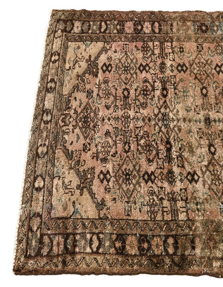 Detail image of 3' 5 x 8' 8  Hand Knotted Ultra Vintage Persian Wool Runner Rug