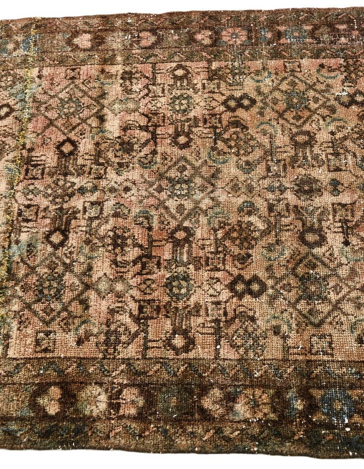 Detail image of 3' 5 x 8' 8  Hand Knotted Ultra Vintage Persian Wool Runner Rug