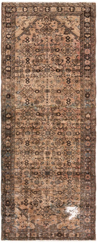 Detail image of 105cm x 265cm anudado a mano Ultra Vintage Alfombra Persa Lana Pasillera