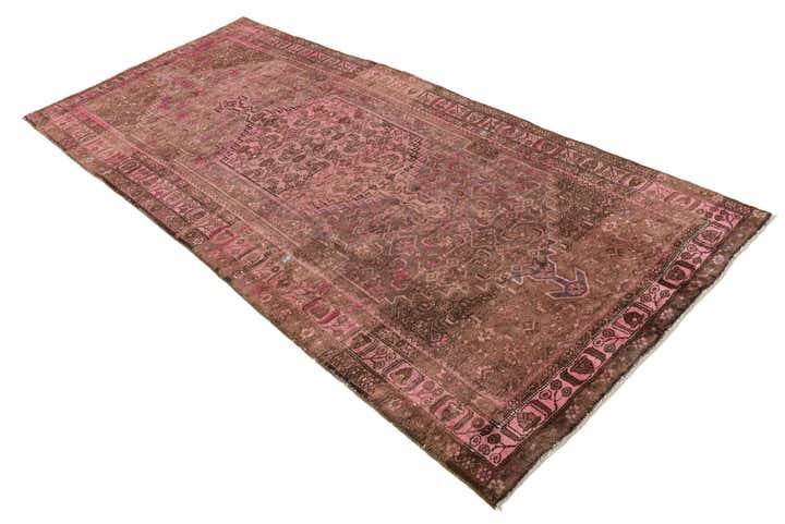 4' 3 x 9' 6 Hand Knotted Ultra Vintage Persian Wool Runner Rug