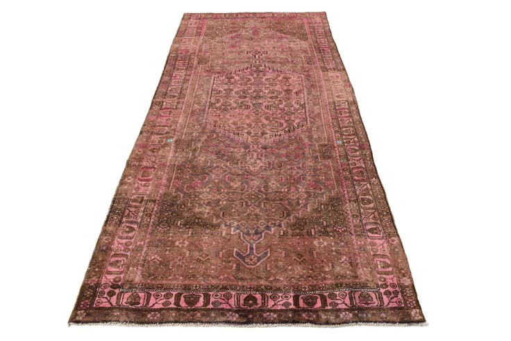 Detail image of 4' 3 x 9' 6 Hand Knotted Ultra Vintage Persian Wool Runner Rug