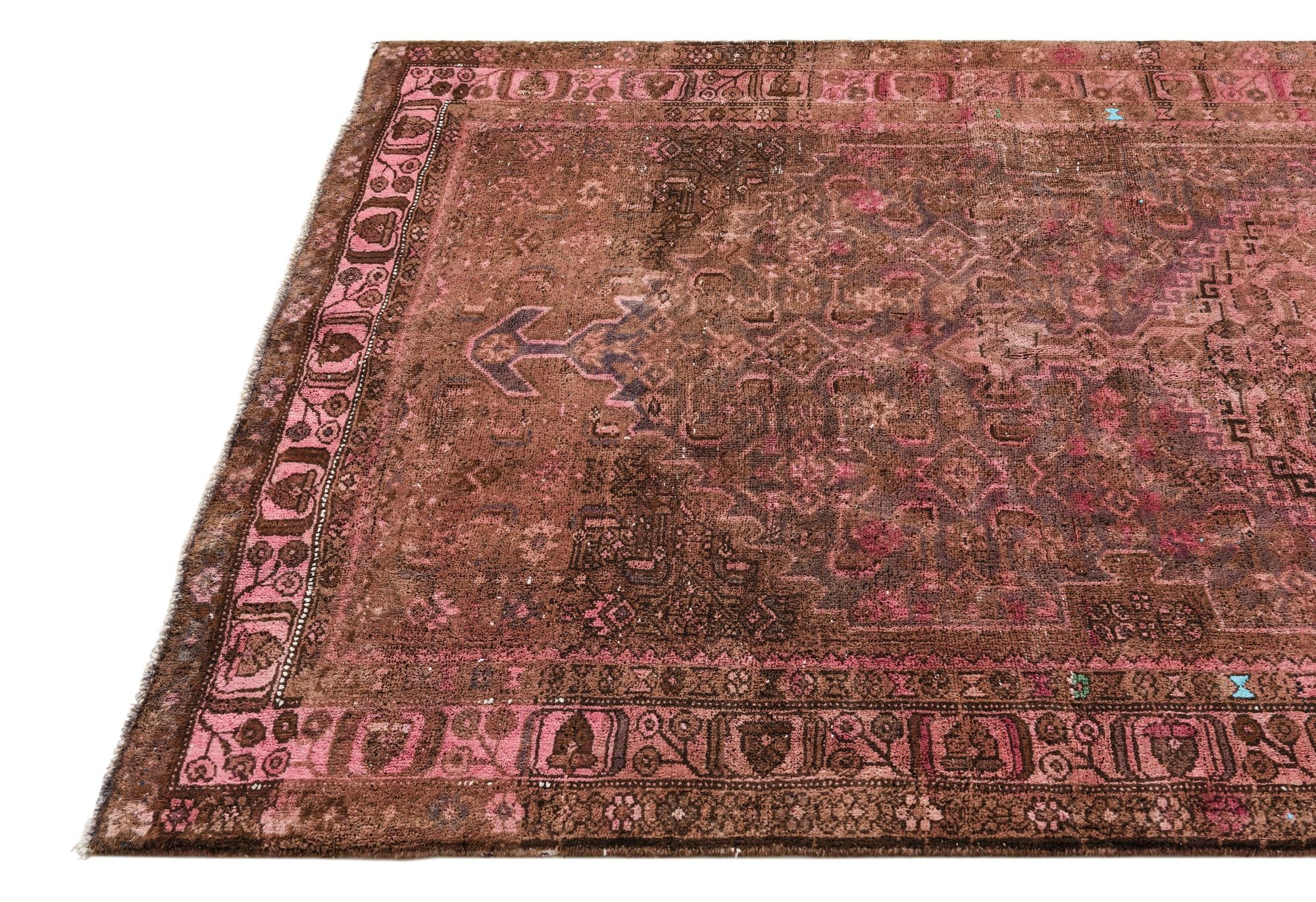 4' 3 x 9' 6 Hand Knotted Ultra Vintage Persian Wool Runner Rug