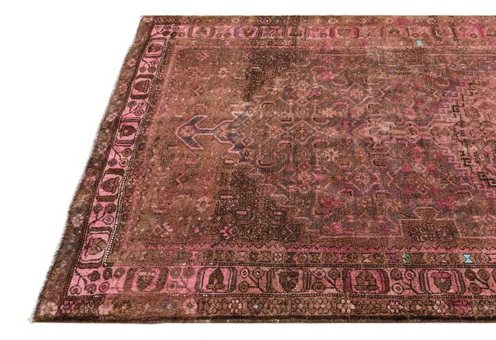 4' 3 x 9' 6 Hand Knotted Ultra Vintage Persian Wool Runner Rug