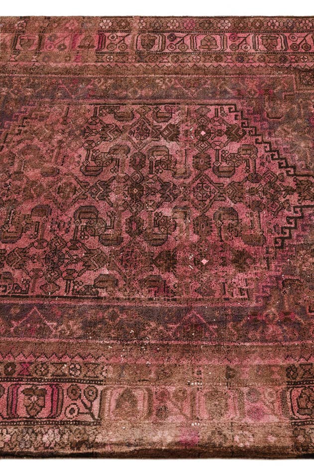 Detail image of 4' 3 x 9' 6 Hand Knotted Ultra Vintage Persian Wool Runner Rug