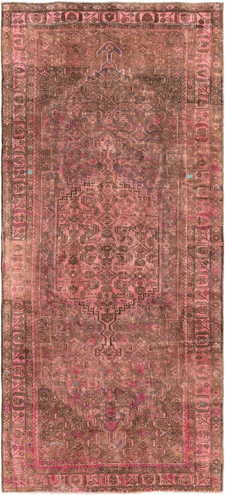 4' 3 x 9' 6 Hand Knotted Ultra Vintage Persian Wool Runner Rug