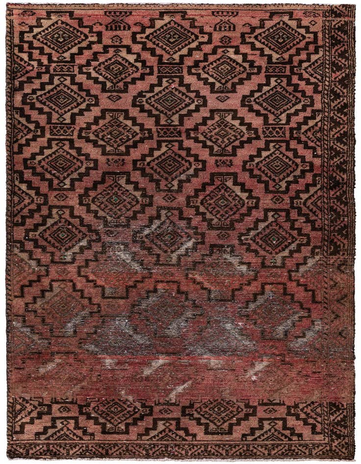 Detail image of 3' x 6' 4 Hand Knotted Ultra Vintage Persian Wool Runner Rug