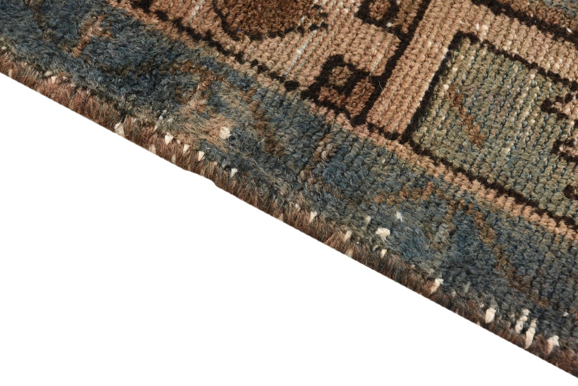 4' 5 x 10' 6 Hand Knotted Ultra Vintage Persian Wool Runner Rug