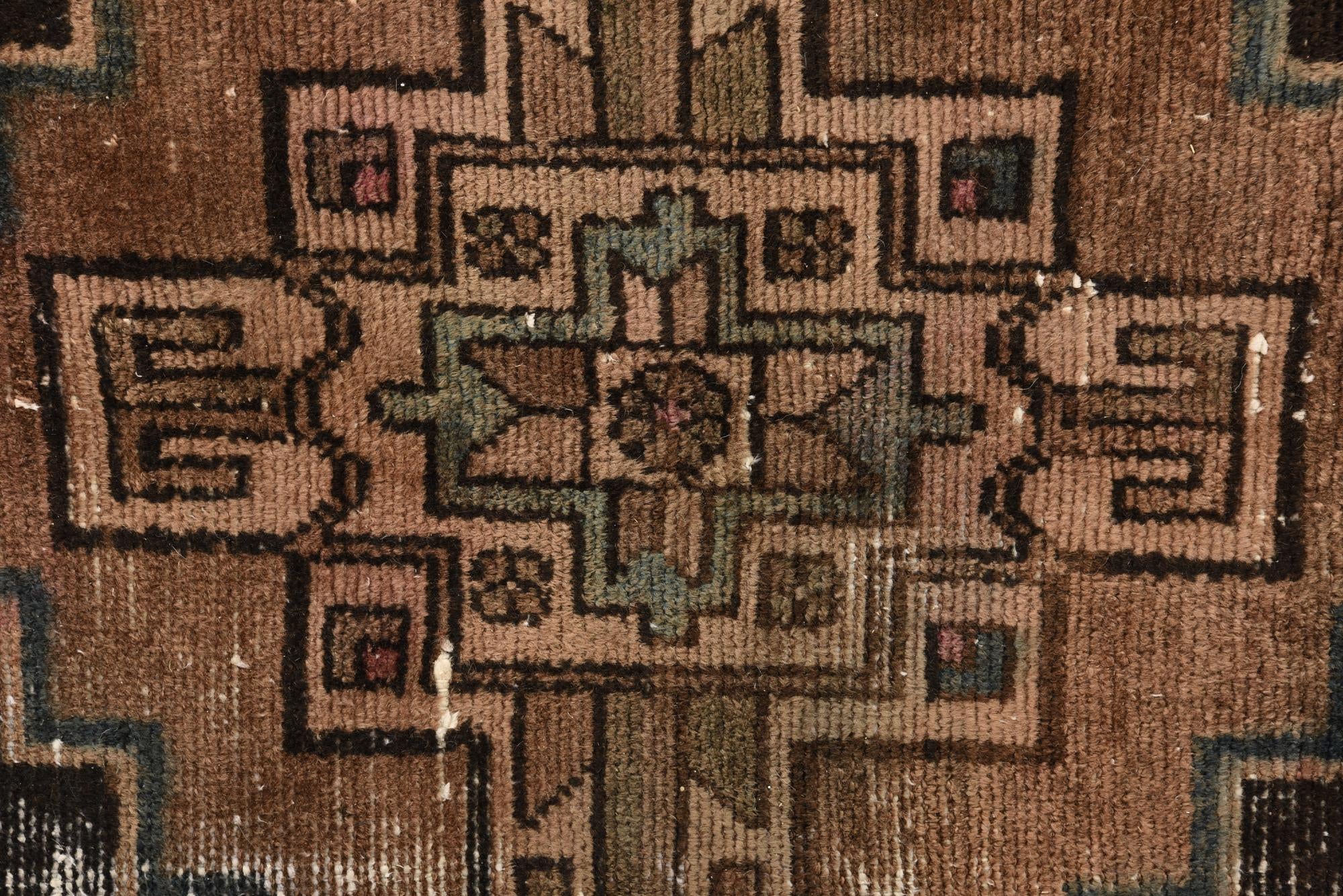 4' 5 x 10' 6 Hand Knotted Ultra Vintage Persian Wool Runner Rug
