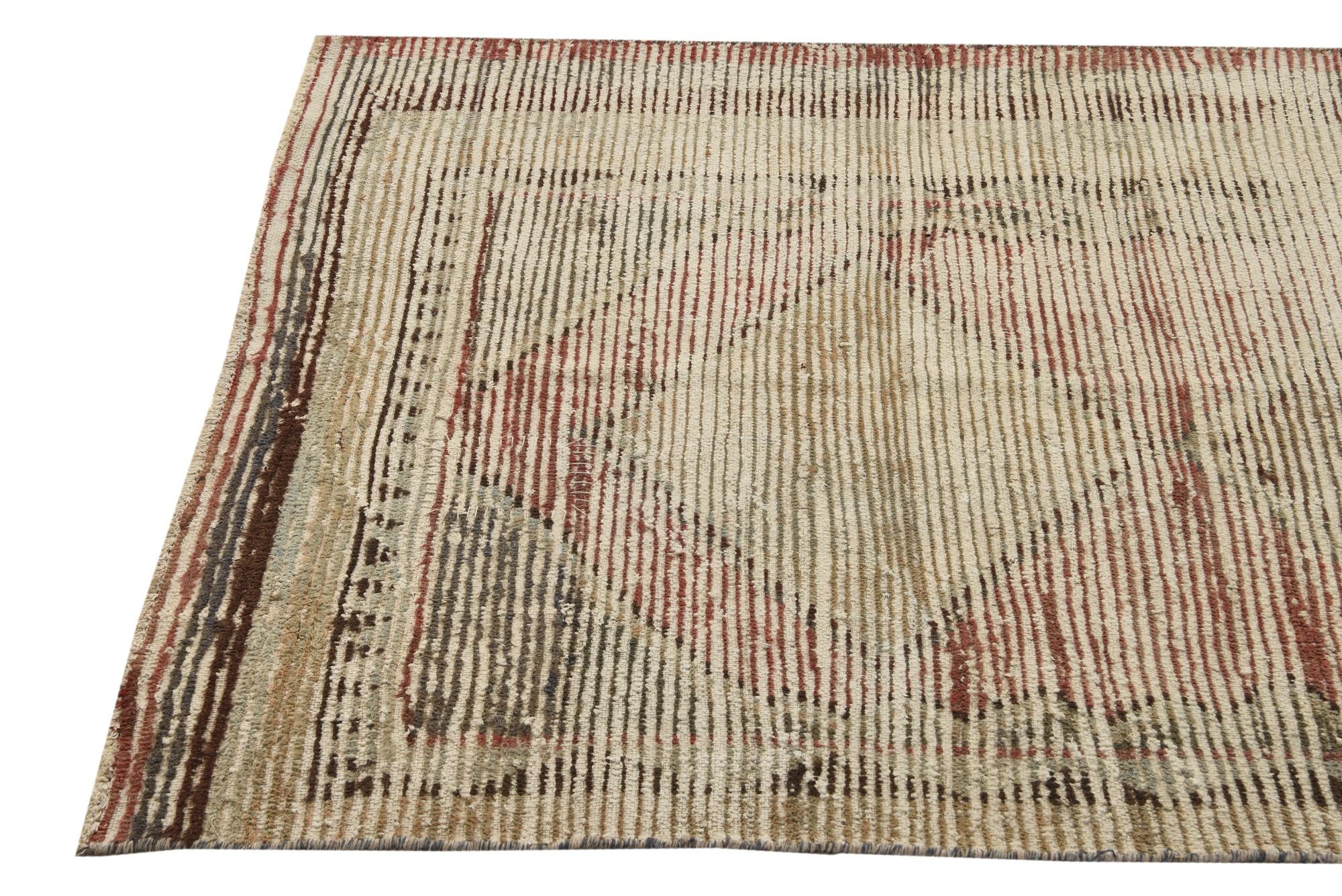 3' 8 x 8' 6 Hand Knotted Ultra Vintage Persian Wool Runner Rug