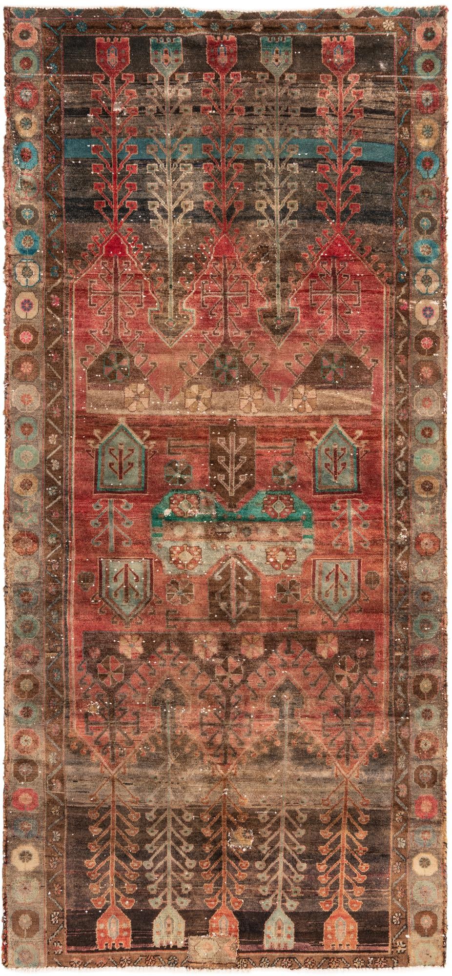 4' 8 x 9' 8 Hand Knotted Ultra Vintage Persian Wool Runner Rug