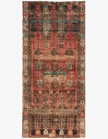 4' 8 x 9' 8 Hand Knotted Ultra Vintage Persian Wool Runner Rug