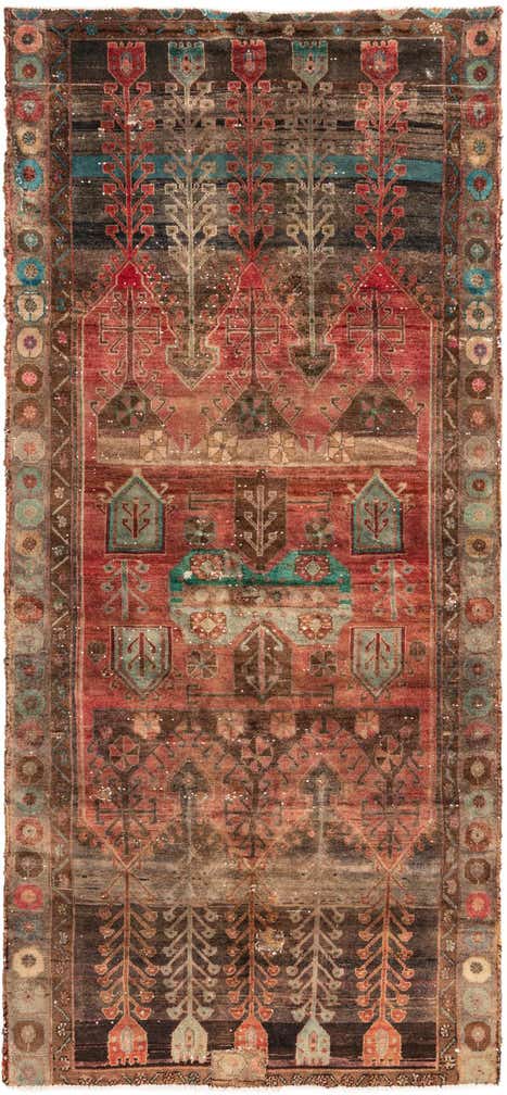 4' 8 x 9' 8 Hand Knotted Ultra Vintage Persian Wool Runner Rug