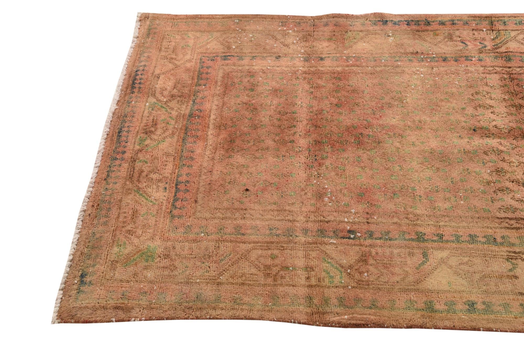 3' 7 x 6' 7 Hand Knotted Ultra Vintage Persian Wool Runner Rug