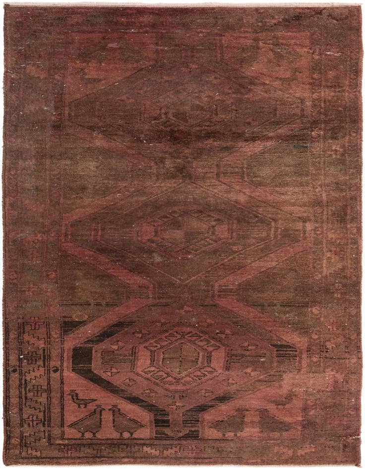 Detail image of 4' x 10' 4 Hand Knotted Ultra Vintage Persian Wool Runner Rug