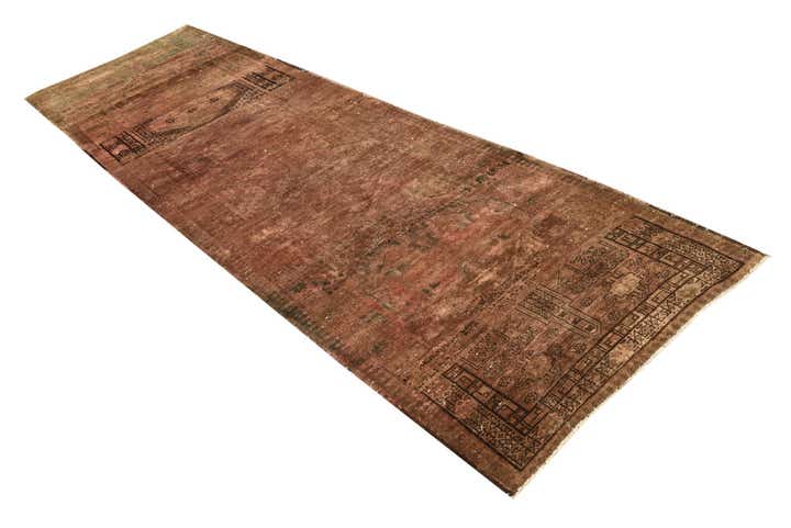 3' 6 x 11' 5 Hand Knotted Ultra Vintage Persian Wool Runner Rug