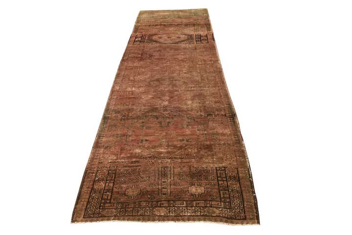 3' 6 x 11' 5 Hand Knotted Ultra Vintage Persian Wool Runner Rug