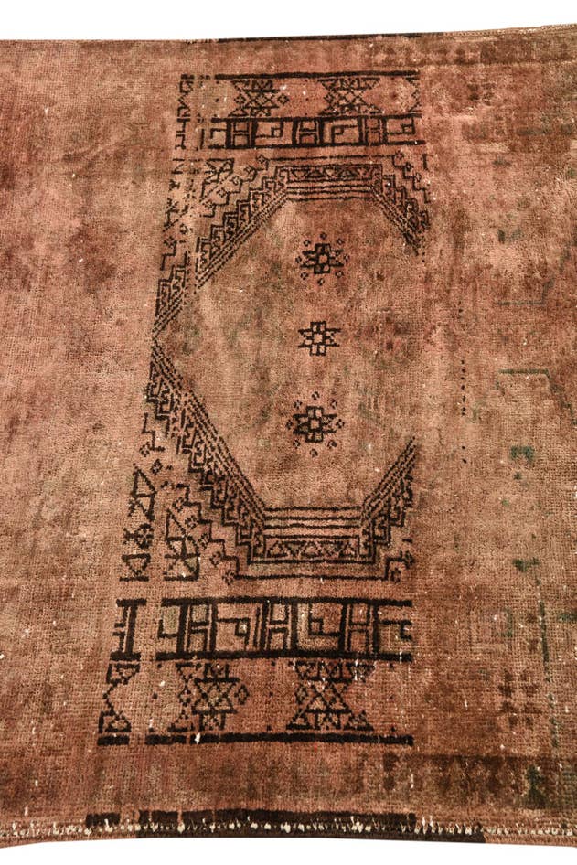 Detail image of 3' 6 x 11' 5 Hand Knotted Ultra Vintage Persian Wool Runner Rug