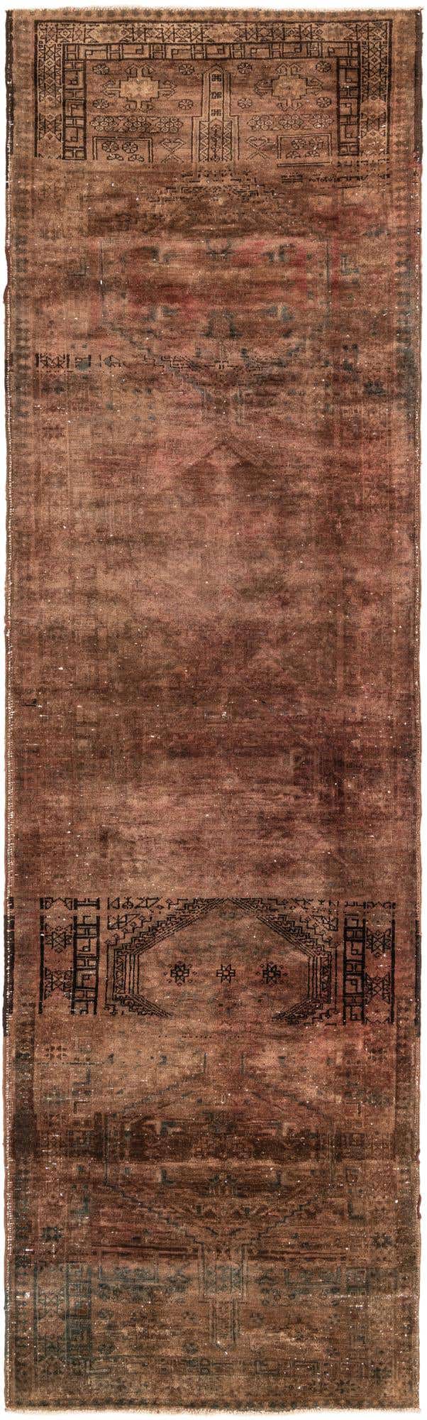 3' 6 x 11' 5 Hand Knotted Ultra Vintage Persian Wool Runner Rug