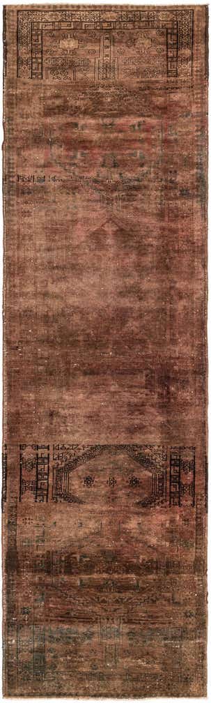 3' 6 x 11' 5 Hand Knotted Ultra Vintage Persian Wool Runner Rug