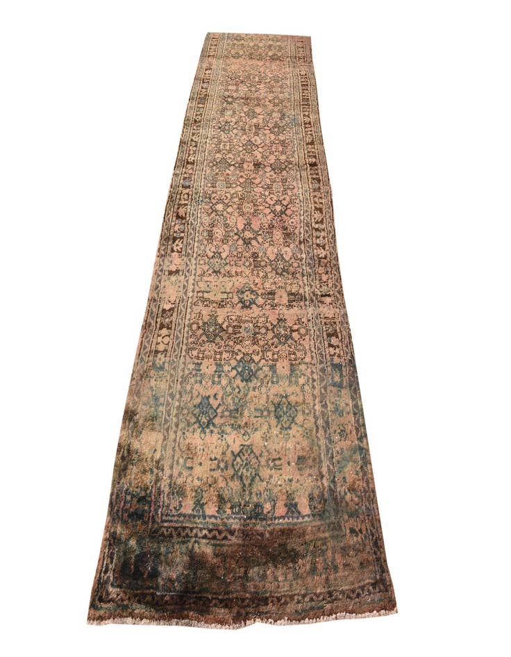 Detail image of 3' 9 x 12' 2  Hand Knotted Ultra Vintage Persian Wool Runner Rug