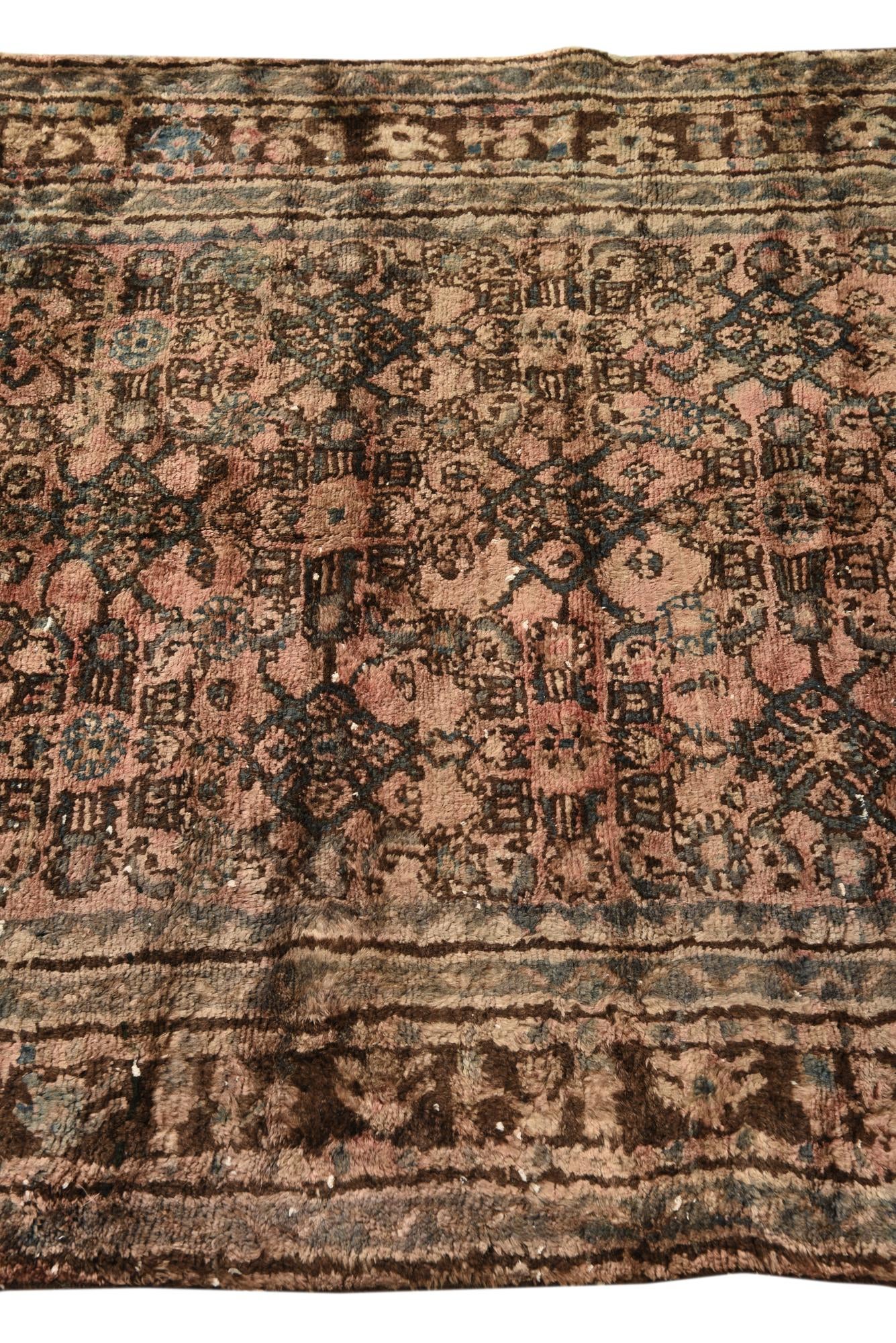 3' 9 x 12' 2 Hand Knotted Ultra Vintage Persian Wool Runner Rug